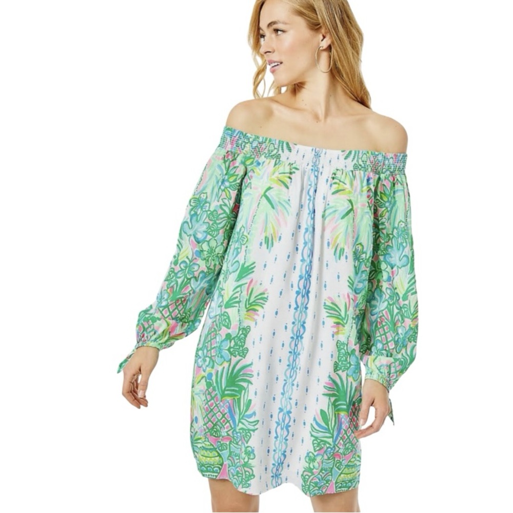 NWT Lilly Pulitzer Maryellen Dress in Resort White Coconut Row Sz S